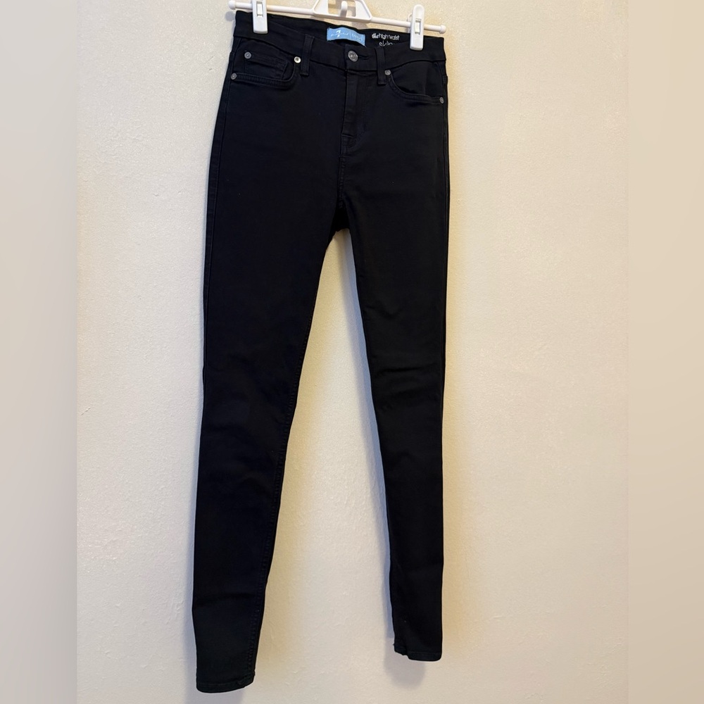 7 For All Mankind Women's Black Skinny Jeans